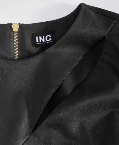 Inc International Concepts Plus Size Mixed-media Dress, Macy's Exclusive In Black