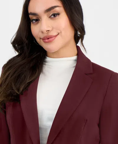 Inc International Concepts Petite Ponte Blazer, Created For Macy's In Burgundy