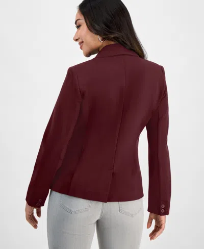 Inc International Concepts Petite Ponte Blazer, Created For Macy's In Burgundy