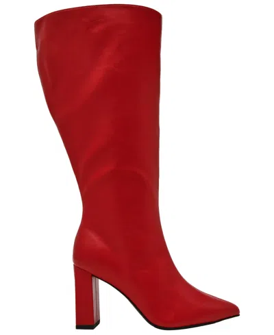 Wild Pair Women's Islah Block Heel Knee High Boots, Created For Macy's In Red