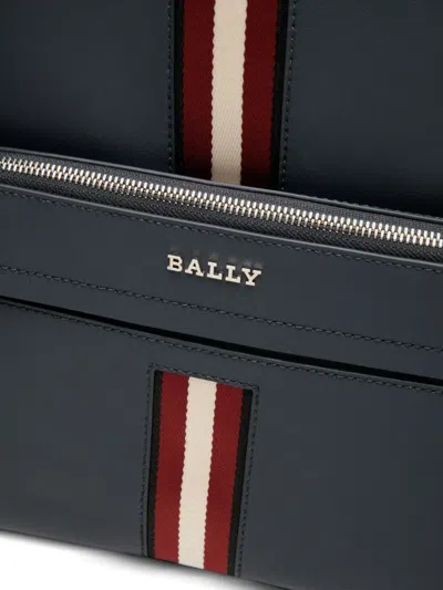 Bally Ribbon-detail Leather Backpack In Blue