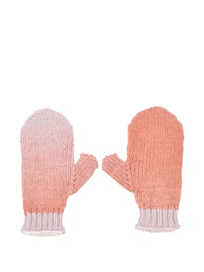 Il Gufo Gradient Wool-blend Mittens In Orange
