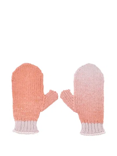 Il Gufo Gradient Wool-blend Mittens In Orange