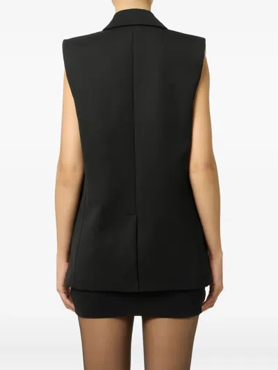 Elisabetta Franchi Peak-lapels Button-up Waistcoat In Black