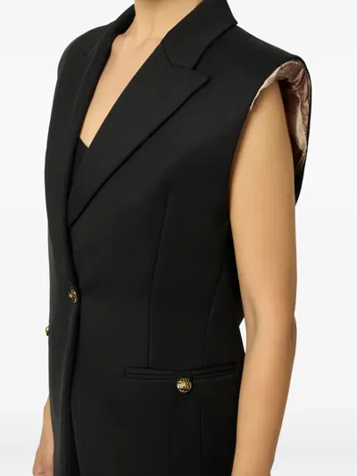 Elisabetta Franchi Peak-lapels Button-up Waistcoat In Black
