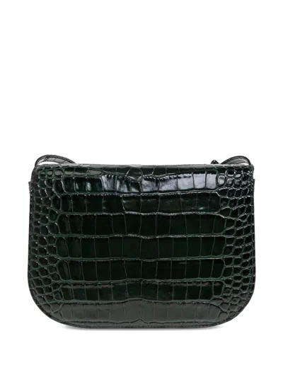 Furla Small Sfera Crocodile-effect Cross Body Bag In Green