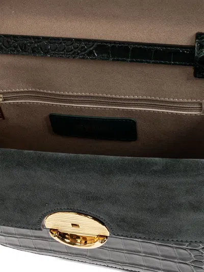 Furla Small Sfera Crocodile-effect Cross Body Bag In Green