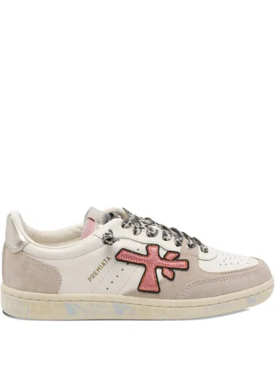Premiata Contemporary Low Top Sneakers With Unique Features In Neutral