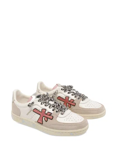 Premiata Contemporary Low Top Sneakers With Unique Features In Neutral