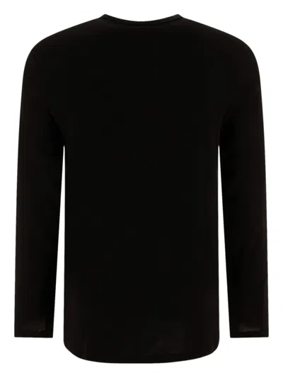 Tom Ford Henley-neck Long-sleeved Jersey T-shirt Clothing In Black