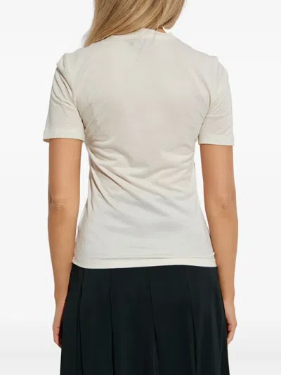 Lacoste Graphic-detail T-shirt In Neutral