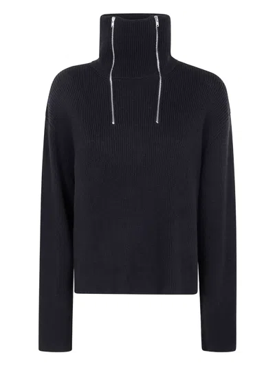Pierantonio Gaspari Zip Turtleneck Knitwear In Black