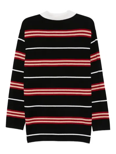 Guest In Residence Black Cashmere Rugby Sweater With Striped Pattern In Black