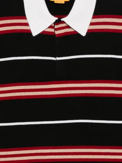 Guest In Residence Black Cashmere Rugby Sweater With Striped Pattern In Black