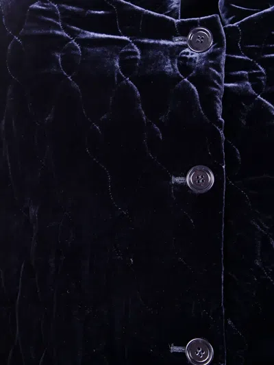 Aspesi Quilted Buttoned Jacket In Blue