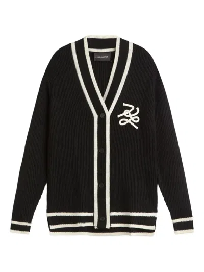 Karl Lagerfeld Autograph Cardigan In Black