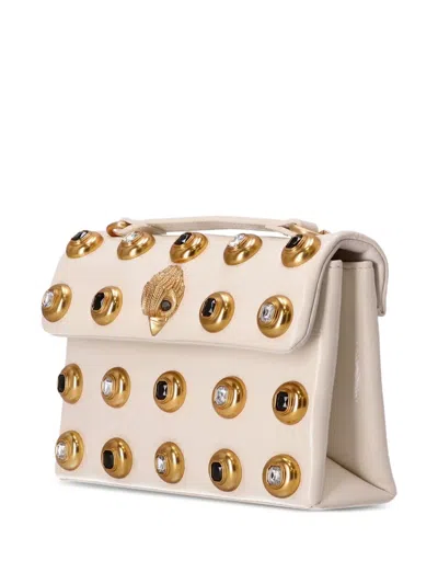 Kurt Geiger White Kensington Gems Shoulder Bag In Neutral