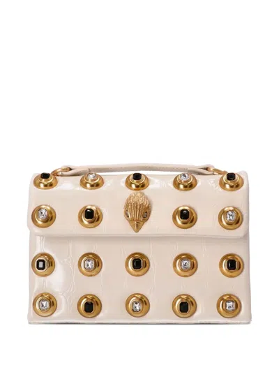 Kurt Geiger White Kensington Gems Shoulder Bag In Neutral
