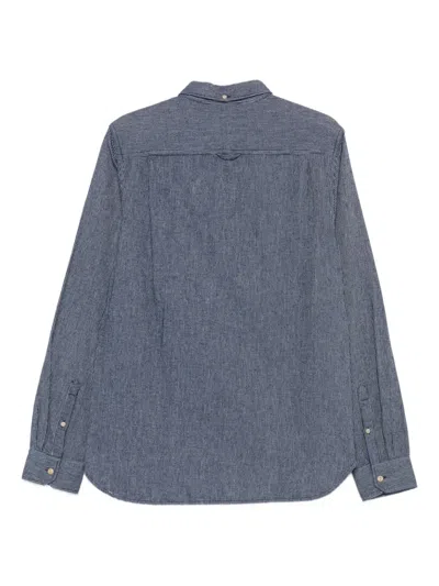 Superdry Pinstripe Chest-pocket Shirt In Blue