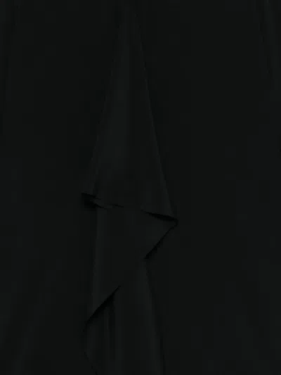 Alberto Biani Long Sleeve Top Ruffle Detail In Black