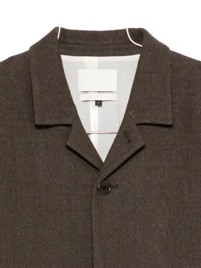 Amomento Button-down Shirt Jacket In Brown