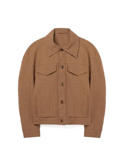Séfr Check Button Matthieu Jacket In Brown