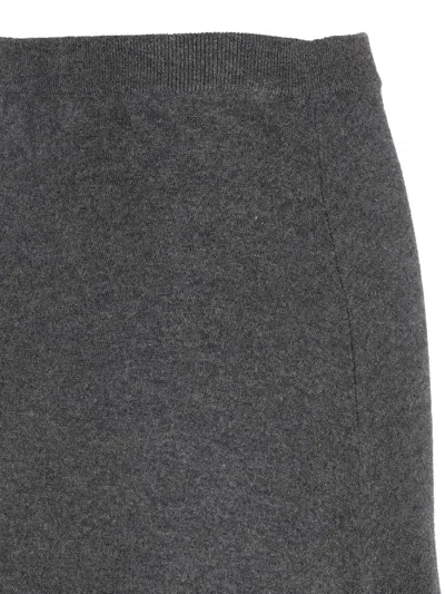 Balenciaga Long Grey Wool Skirt In Gray