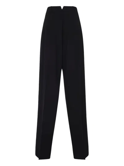 The Frankie Shop Wide-leg Trousers With Tailored Silhouette And Pleated Front In Black