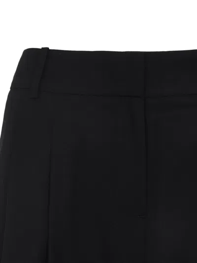 The Frankie Shop Wide-leg Trousers With Tailored Silhouette And Pleated Front In Black
