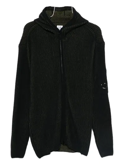 C.p. Company Knitwear Cardigan In Fleece Knit Clothing In Black