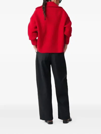 Studio Nicholson Classic Knit Sweater In Rich Red Hue In Red