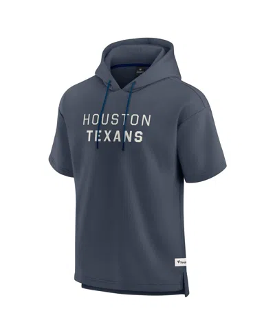 Fanatics Men's Navy Houston Texans Elements Future Ground Lettering Short Sleeve Pullover Hoodie In Blue