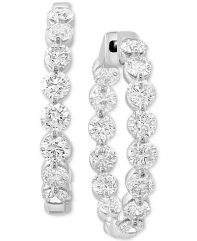 Effy Collection Effy Lab Grown Diamond In & Out Hoop Earrings (2-7/8 Ct. T.w.) In 14k White Gold, 0.87" In Gold
