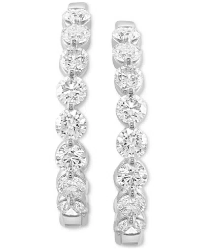 Effy Collection Effy Lab Grown Diamond In & Out Hoop Earrings (2-7/8 Ct. T.w.) In 14k White Gold, 0.87" In Gold