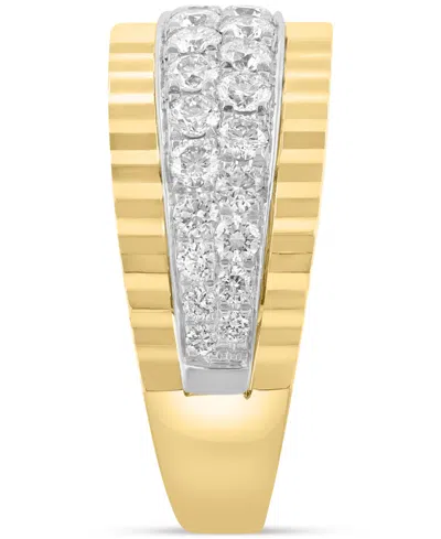 Effy Collection Effy Diamond Double Row Ridged Band (3/8 Ct. T.w.) In 14k Gold In Gold