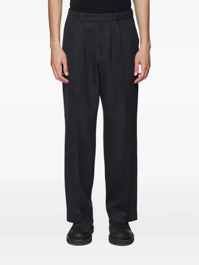 Our Legacy Centre-fold Twill Trousers In Black