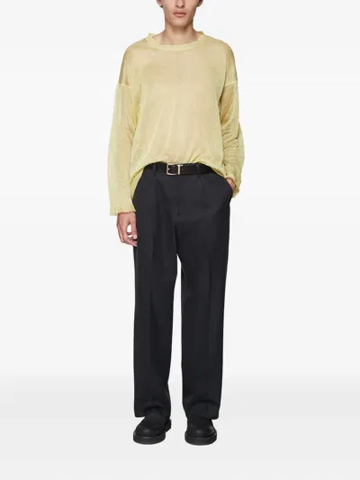 Our Legacy Centre-fold Twill Trousers In Black