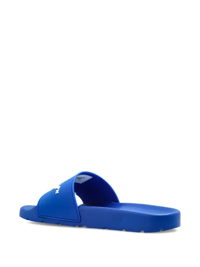 Off-white Logo Embossed Slip-on Slides In Blue