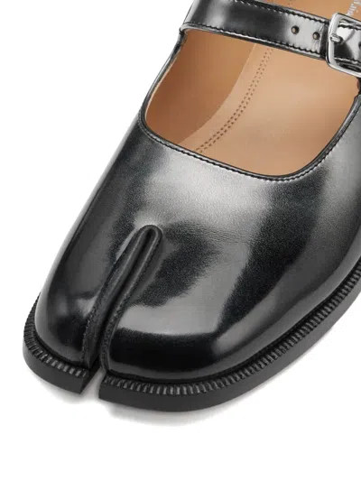 Maison Margiela Tabi Leather Mary Jane Loafers In Black
