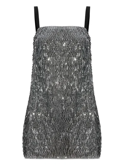 Dolce & Gabbana Sequined Mini Dress In Gray