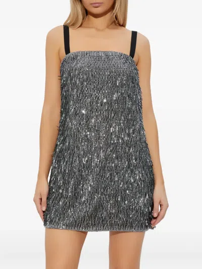 Dolce & Gabbana Sequined Mini Dress In Gray