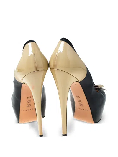 Pre-owned Casadei Vintage 145mm Leather Heeled Pumps In Black