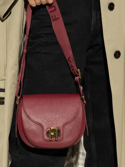 Furla Mini Lotus Shoulder Bag In Burgundy