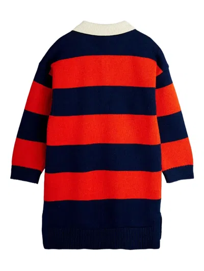 Mini Rodini Striped Clover Appliqué Dress In Multi