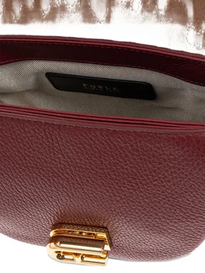Furla Mini Lotus Shoulder Bag In Burgundy