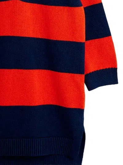 Mini Rodini Striped Clover Appliqué Dress In Multi