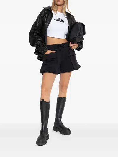 Dsquared2 Flap Pocket Drawstring Shorts In Black