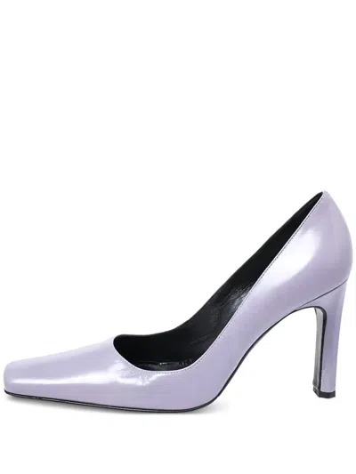Pre-owned Casadei Vintage Leather Square-toe Pumps In Purple