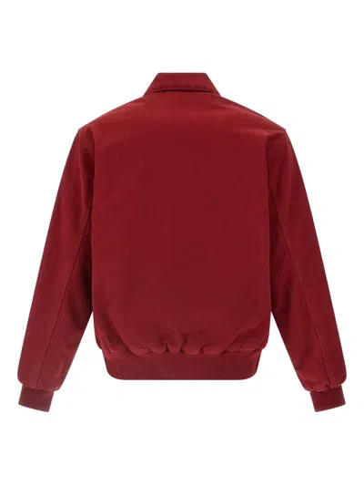 Carhartt Collared Jacket With Ribbed Cuffs And Hem In Red