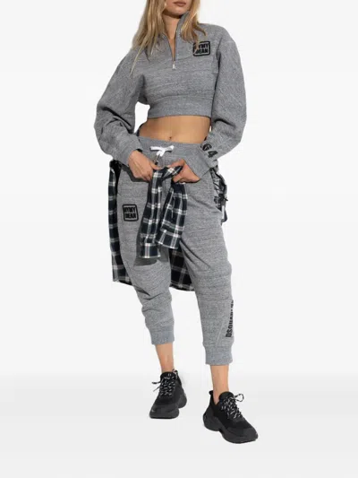 Dsquared2 Gym Dean Drawstring Logo Tack Pants In Gray
